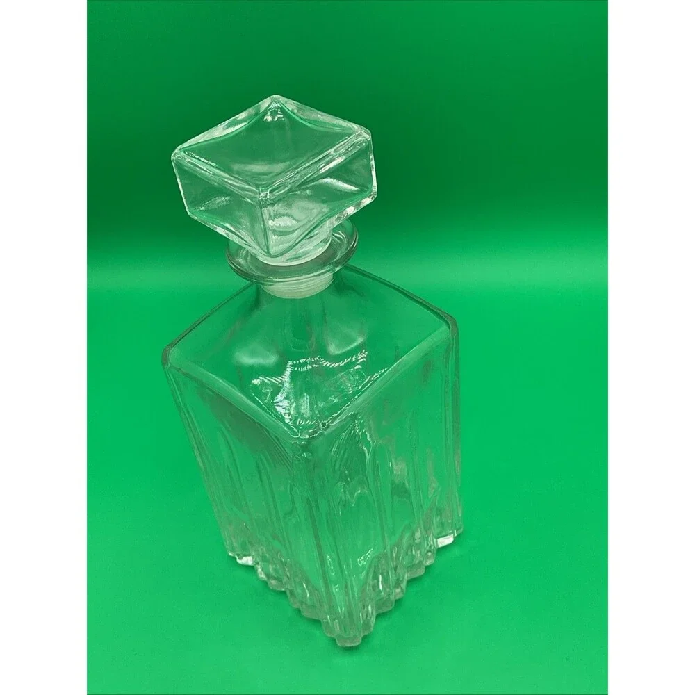 Glass Decanter Bottle Stopper Medium Made in Italy Bar Ware Decorative Container